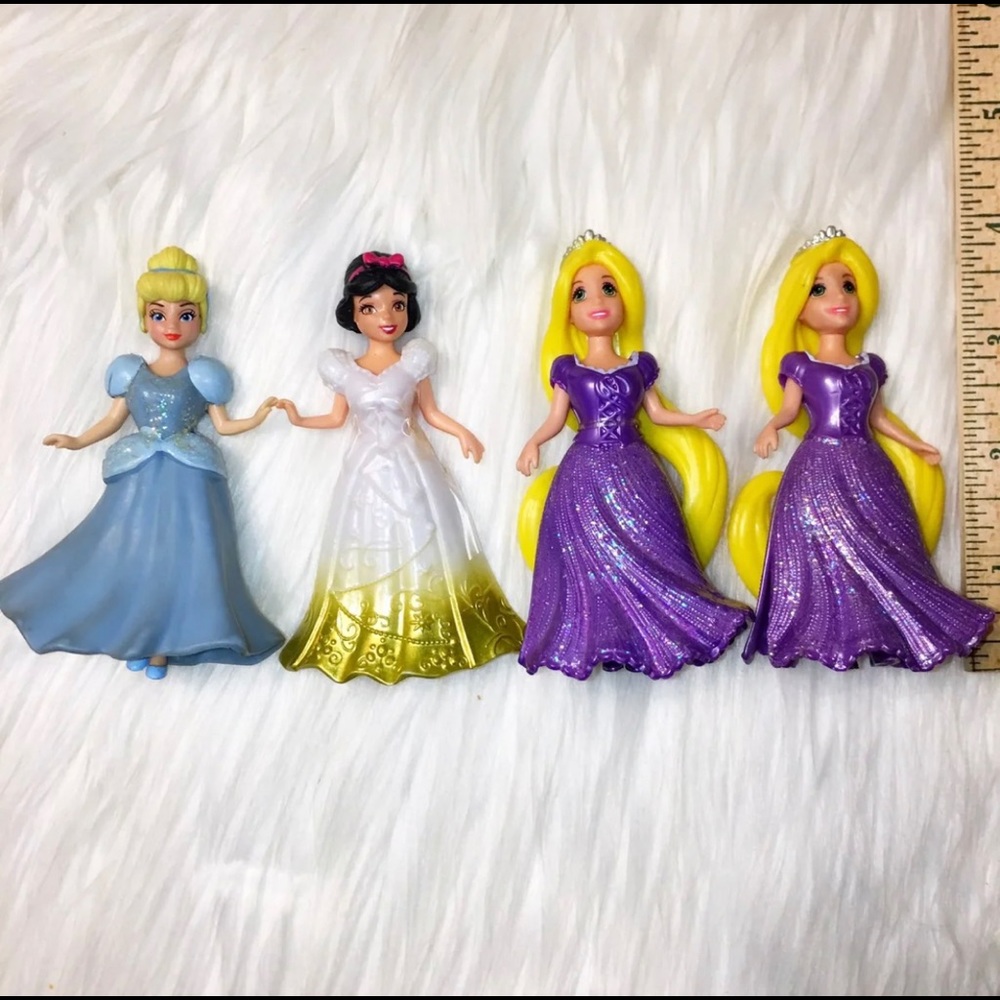 Mini Disney Princess Dolls with Clip on Dresses & Polly Pocket Doll